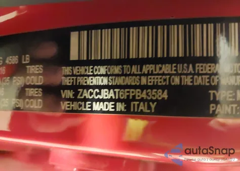 2015 Jeep Renegade Sport from USA, damaged, VIN ZACCJBAT6FPB43584